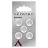 Milward Knap - 0854 - Hvid/blank - 14 mm - 5 stk