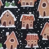 Bomuldsjersey - Juleinspireret print af gingerbread huse