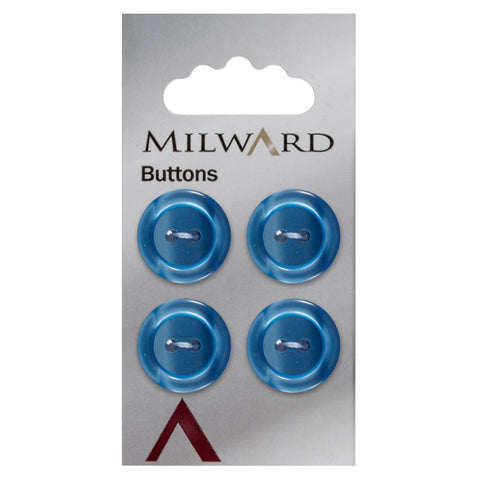 Milward Knap - 0162 - blå blank - 18 mm - 4 stk
