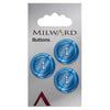 Milward Knap - 0163 - blå blank - 21 mm - 3 stk