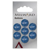 Milward Knap - 0164 - lys blå blank - 14 mm - 7 stk