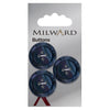 Milward Knap- 0168 - blå/sort- 23 mm - 3 stk