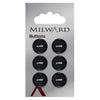 Milward Knap - 0177 - Sort - 14 mm - 6 stk