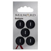 Milward Knap - 0178 - Sort - 17 mm - 5 stk