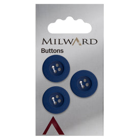 Milward Knap - 0181 - Mørk lilla - 18 mm - 3 stk