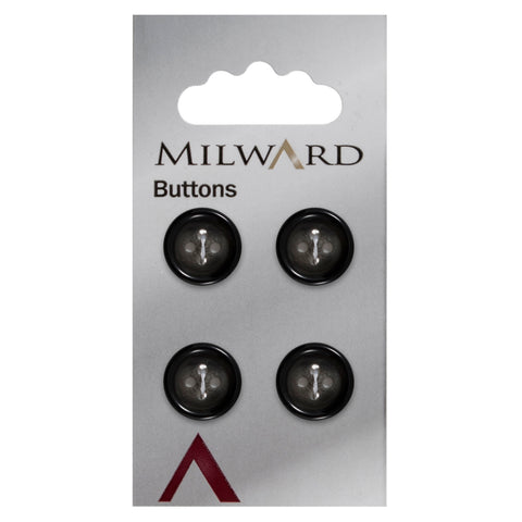 Milward Knap- 0192 - sort/grå - 15 mm - 4 stk