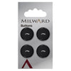 Milward Knap - 0200 - Sort - 19 mm - 4 stk