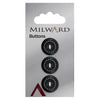 Milward Knap - 0202 - Sort/hvid streg - 18 mm - 3 stk