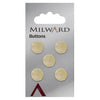 Milward Knap- 0332 - gul/blank - 12 mm - 5 stk