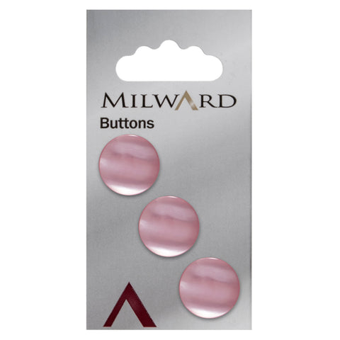 Milward Knap - 0364 - lyserød blank- 16 mm - 3 stk