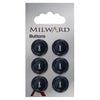 Milward Knap -0428- sort/blå blank-16 mm - 6 stk