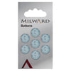 Milward Knap - 0433 - lys blå blank - 12 mm - 7 stk