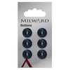 Milward Knap - 0435 - Blå/sort - 13 mm - 6 stk