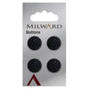 Milward Knap 0445 - sort blomst -15 mm - 4 stk