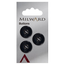 Milward Knap - 0456 - Sort - 19 mm - 3 stk