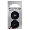 Milward Knap - 0458 - Sort - 26 mm - 2 stk