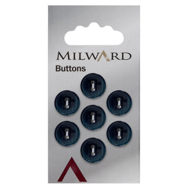 Milward Knap - 0464 - Blå/sort - 12 mm - 7 stk
