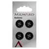 Milward Knap- 0466 - sort- 17 mm - 4 stk