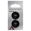 Milward Knap 0469 - sort rillet -26 mm - 2 stk