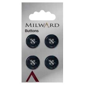 Milward Knap - 0544 - Sort - 16 mm - 4 stk