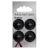 Milward Knap -0551- sort-22 mm - 4 stk