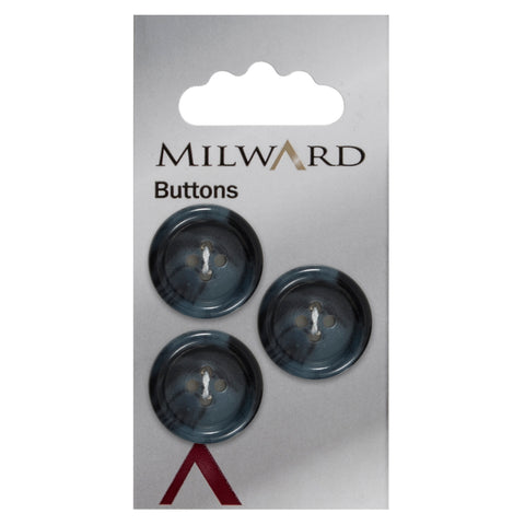 Milward Knap - 0953 - Blå/sort - 20 mm - 3 stk