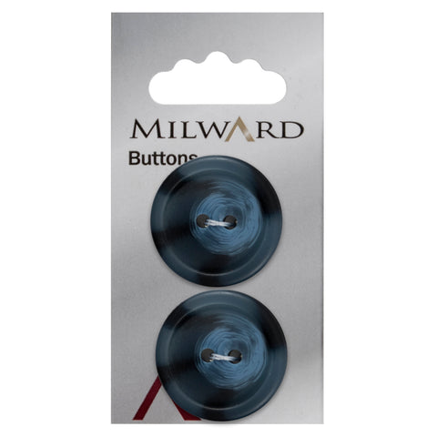 Milward Knap -0980- sort/blå-27 mm - 2 stk