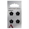 Milward Knap - 1016 - Sort/blomst - 14 mm - 4 stk