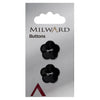 Milward Knap - 1017 - Sort/blomst - 19 mm - 2 stk