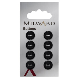 Milward Knap - 1034 - Sort - 12 mm - 8 stk