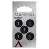 Milward Knap - 1036 - Sort - 17 mm - 5 stk