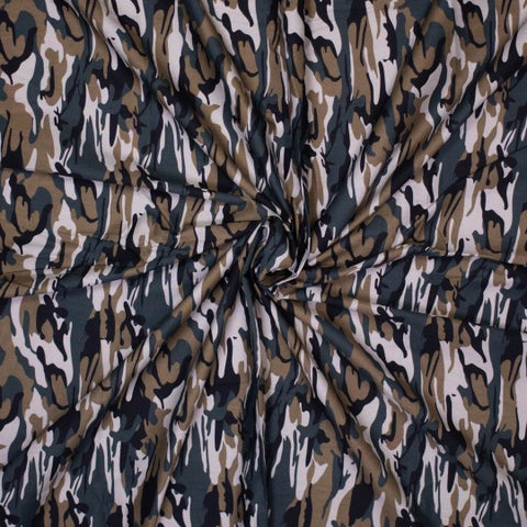 Fastvævet bomuld - Poplin - Camouflage - Army