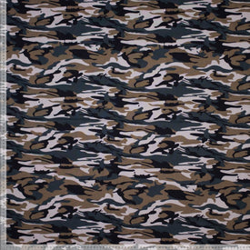 Fastvævet bomuld - Poplin - Camouflage - Army