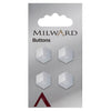 Milward Knap - 0014 - Hvid - 13 mm - 4 stk