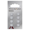 Milward Knap - 0015 - Hvid - 10 mm - 8 stk
