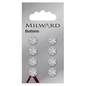 Milward Knap - 0015 - Hvid - 10 mm - 8 stk