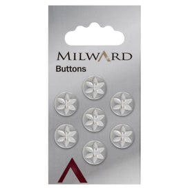 Milward Knap - 0016 - Hvid - 12 mm - 7 stk