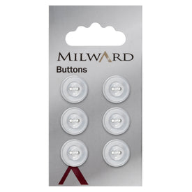 Milward Knap - 0038 - Hvid - 14 mm - 6 stk