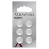 Milward Knap - 0041 - Hvid - 14 mm - 6 stk