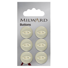 Milward Knap - 0052 - Offwhite - 17 mm - 6 stk