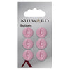 Milward Knap - 0093 - Lys rød blank- 14 mm - 8 stk