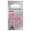 Milward Knap - 0097 - lyserød - 18 mm - 3 stk