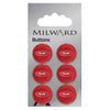 Milward Knap - 0101 - rød - 15 mm - 6 stk