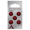 Milward Knap - 0115 - Rød blank - 13 mm - 5 stk