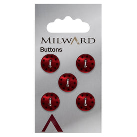 Milward Knap - 0115 - Rød blank - 13 mm - 5 stk