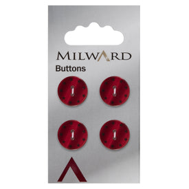 Milward Knap - 0116 - Rød - 15 mm - 4 stk