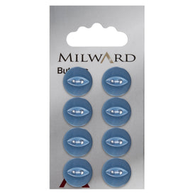 Milward Knap - 0151 - Blå - 14 mm - 8 stk
