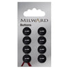 Milward Knap - 0176 - sort - 12 mm - 8 stk