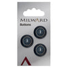 Milward Knap - 0187 - Mørk blå - 17 mm - 3 stk