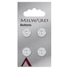 Milward Knap - 0288 - Hvid - 13 mm - 4 stk